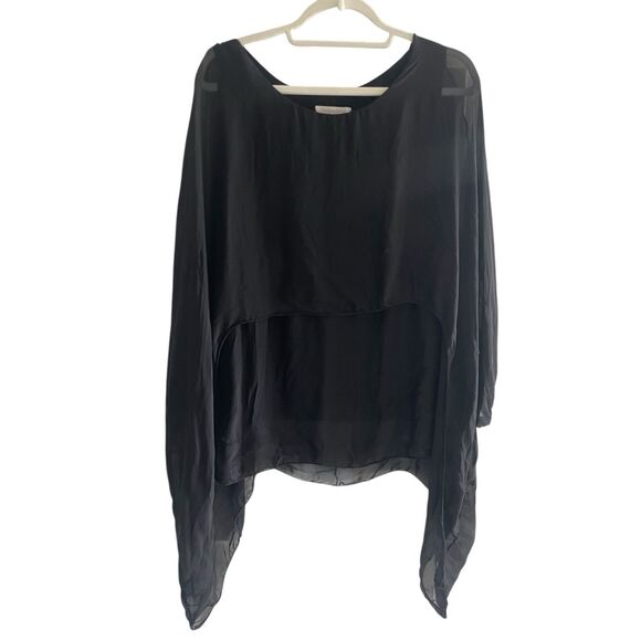 Cobble Stone Italian Silk Blouse Top Women’s Sz Medium Made in Italy Minimalist - Picture 1 of 4